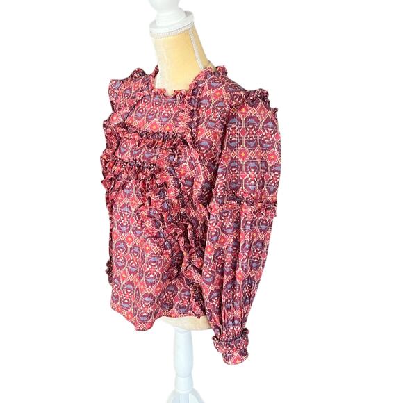 Sezane Emmy Blouse Pink Ruffle Top Size 36 US Size 4 / Small - Picture 5 of 10